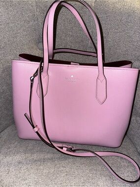 Kate Spade New York Pink Leather Tote with Crossbody Strap